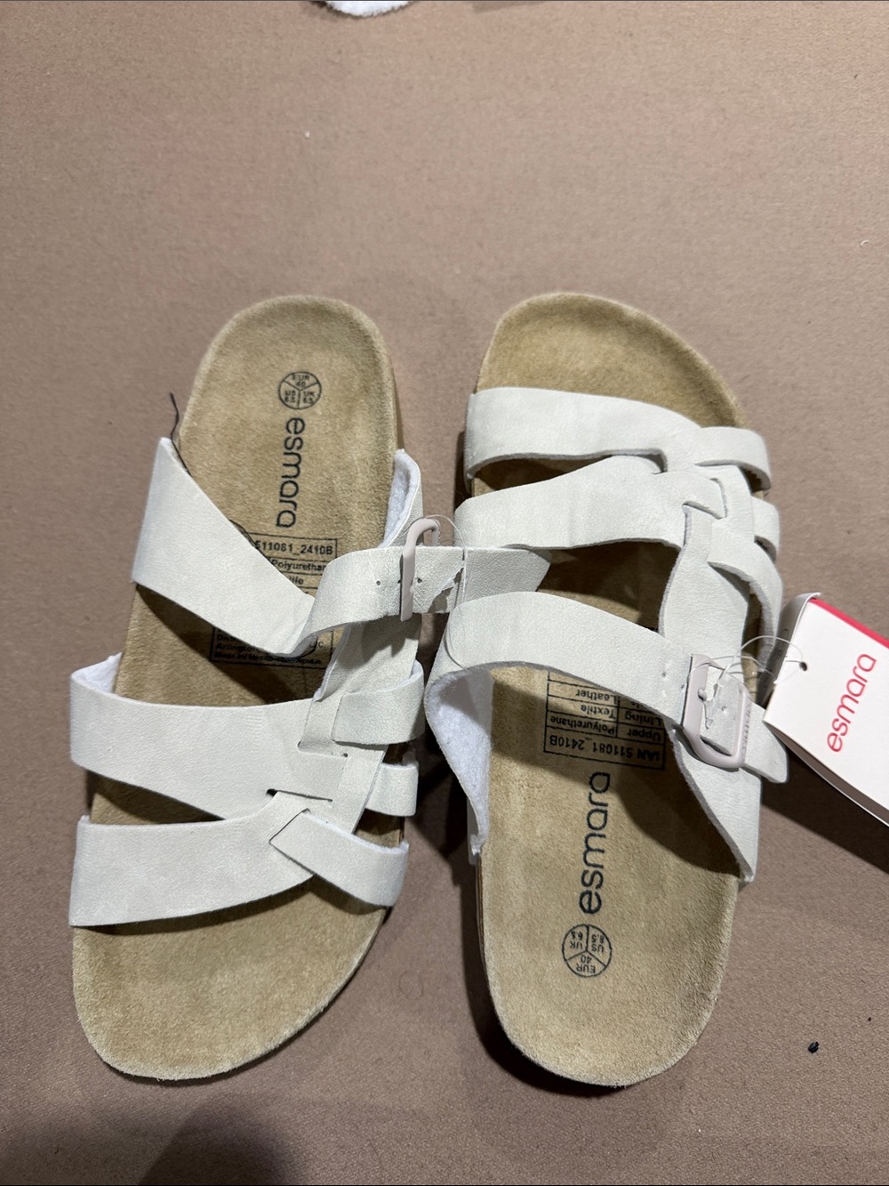 Women grey  Adjustable Multi-Strap Slide Sandals us 8.5